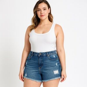 Sound Style Distressed Denim Shorts Size 14